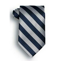 School Stripes Polyester Tie - Navy/Gray